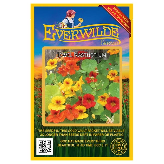 Everwilde Farms 25 Jewel Mixed Nasturtium Flower Seed