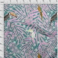 thumbnail image 4 of oneOone Cotton Jersey Dark Teal Green Fabric Tropical Birds With Palm Leaves Quilting Supplies Print Sewing Fabric By The Yard 58 Inch Wide, 4 of 4