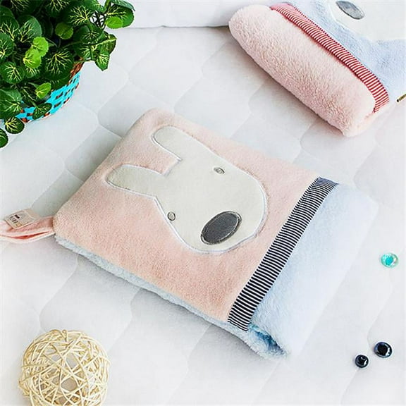 Pink Rabbit Fleece Throw Blanket Pillow Cushion / Travel Pillow Blanket