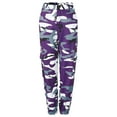 thumbnail image 4 of MPWEGNP Women Pants Cargo Trousers Camouflage Pants Elastic Waist Casual Multi Outdoor Jogger Pants with Pocket Purple XL, 4 of 5
