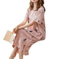 thumbnail image 5 of Women Short Sleeve Nightgown Sleepwear Pajamas Cotton Sleep Dress Nightshirt R3B5, 5 of 9