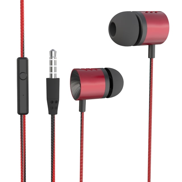 3.5mm Wired In-Ear Headphones: Stereo Sound, Mic, Multi-Function Buttons, Compatible with iOS/Android, Comfortable