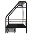 thumbnail image 6 of DreamBuck Twin Size Metal Bed Frame with 2 Drawers and Shelves, Platform Bed Frame with Clothes Rack, Heavy Duty Bed Frame for Bedroom, Drom, Small Room, Metal Slat Support, No Box Spring Needed, 6 of 9