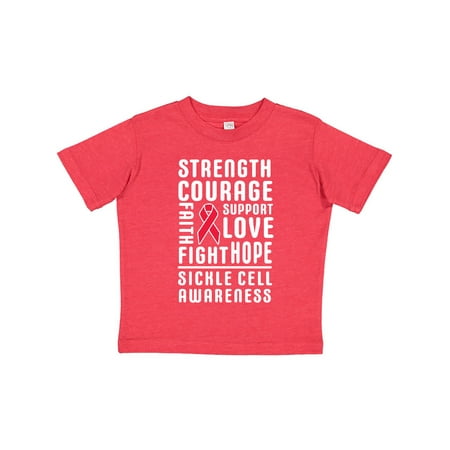 

Inktastic Sickle Cell Awareness Strength Courage and Support Gift Toddler Boy or Toddler Girl T-Shirt