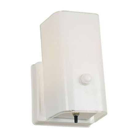 Design House WM050113 Traditional 1-Light Indoor Dimmable Wall Sconce with Frosted Glass for Bathroom Bedroom Hallway, White