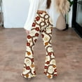 thumbnail image 4 of Levmjia Womens Flared Pants Vintage Modern Printed Slim High Waisted Casual Soft Stretchy Comfort Fit For Yoga Home Wear All Season Long Trousers, 4 of 9