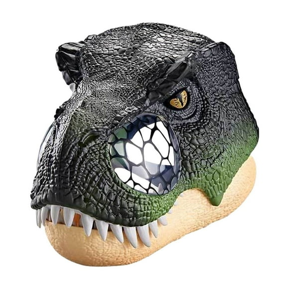 Cateissary Máscara de dinosaurio ajustable para la cabeza para disfraz de fiesta de Cosplay máscara de dinosaurio de Halloween Kits de decoración para fiestas tipo+1
