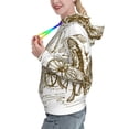 thumbnail image 2 of Fotbe Western Scenery With Old Wagon Pattern Womens Long Sleeve Hoodie, Pullover Hooded Sweatshirt, Kangaroo Pocket Hoodie with Eye-catching Drawstrings-X-Large, 2 of 7