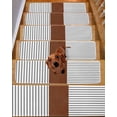 thumbnail image 2 of Boho Brown Stair Treads Non Slip for Steps Leather Texture Striped Tribal Farmhouse Style 15 Pcs Reusable Adhesive Stair Runner Mats for Dogs Elders Carpet Treads Rugs for Staircase 8x30 In, 2 of 7
