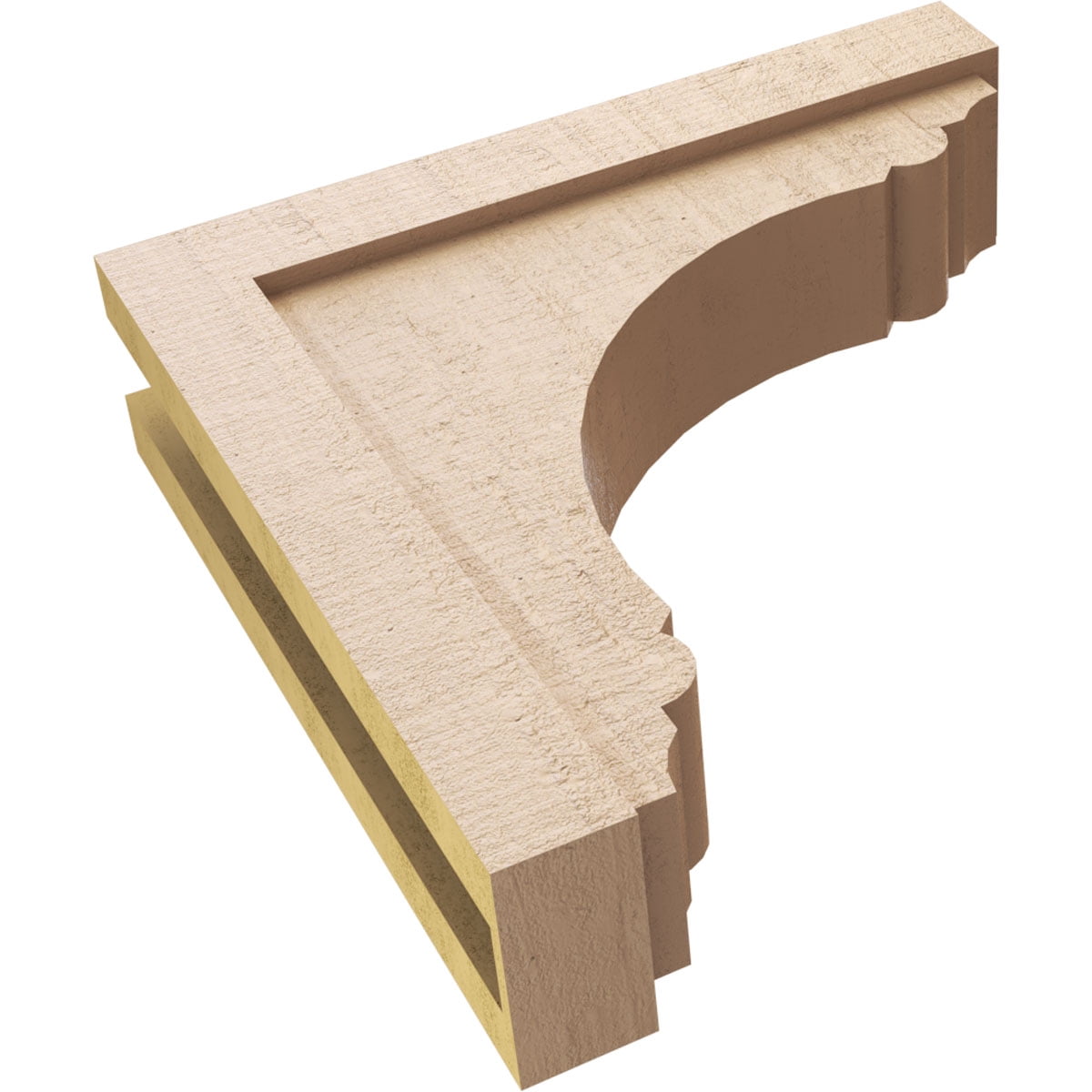5"W x 20"D x 20"H Thin Warren Rough Cedar Woodgrain TimberThane Corbel, Primed Tan