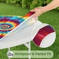thumbnail image 5 of Colorful Tie Dye Mandala Pattern Round Fitted Tablecloth with Elastic Edge,Dining Table Cover Waterproof,Outdoor Round Tablecloth for Camping,Dining,Indoor and Outdoor, 5 of 7
