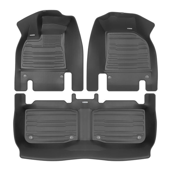 TuxMat - for Lucid Air Pure/Touring 2022-2024 Models - Custom Car Mats - Maximum Coverage, All Weather, Laser Measured - This Full Set Includes 1st and 2nd Rows
