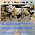 thumbnail image 3 of 1 Pcs 2D Flat License Plate Covers & Frames, White Tiger with Gold For Decorative Front, Waterproof For Decoration Aluminum License Plate Covers & Frames Cover For Men Women, 12" X 6", 3 of 7