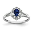 thumbnail image 6 of 925 Sterling Silver Rhodium-Plated Created Sapphire and Diamond Ring Size 10, 6 of 6