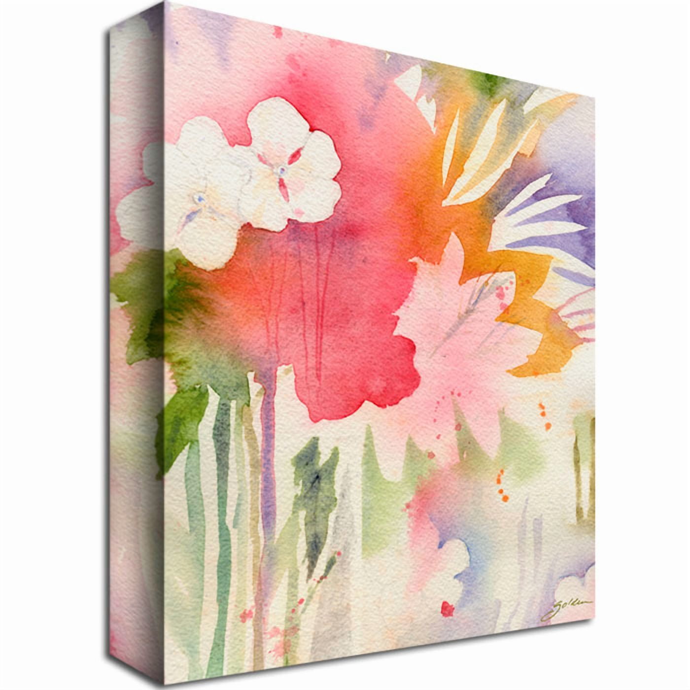 Trademark Fine Art Sheila Golden 'Pink Floral Shadows' Canvas Art 35x47 Inches (SG095-C3547GG)