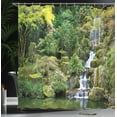 thumbnail image 4 of Ambesonne East Shower Curtain, Trees Foliage Rock Garden, 69"Wx75"L, Green White, 4 of 5