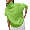 thumbnail image 4 of zaveiop Women's Turtleneck Sweater Chunky Long Sleeve Knitted Pullover Plus Size Casual Trendy 2025 Fall Winter Basic Top (Z-Light Green, S), 4 of 6
