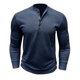 thumbnail image 3 of Blusas y camisas de manga larga con cuello redondo para hombre, blusa informal de moda con bloques de color, manga larga, cuello redondo, blusa de poliéster, algodón y poliéster., 3 of 7