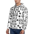 thumbnail image 2 of Hoodies for Men - Sketch Cartoon Cat and Cat Paw Long Sleeve Comfrt Men'S Fashion Hoodies & Sweatshirts, Sweatshirts for Men Hoodies Pullover Clothing Clothes with Pouch, 2 of 7