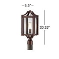thumbnail image 4 of Franklin Iron Works Rockford Rustic Farmhouse Outdoor Post Light Bronze Iron 20 1/4" Clear Beveled Glass for Exterior Barn Deck House Porch Yard Patio, 4 of 4