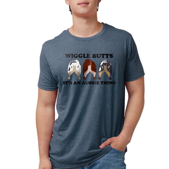 CafePress - Aussie Wiggle Butts Mens Tri Blend T Shirt - Mens Tri-blend T-Shirt