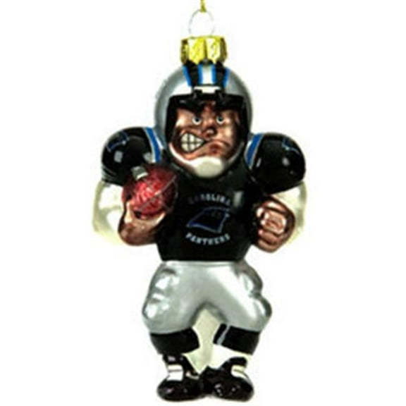 Carolina Panthers Ornament Blown Glass Football Player