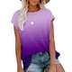 thumbnail image 2 of Camisa degradada para mujer, camiseta de verano holgada informal de manga corta con cuello redondo y bolsillo, 2 of 5
