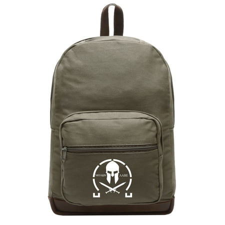 Molon Labe Spartan Crossed Swords Teardrop Backpack with Leather Bottom