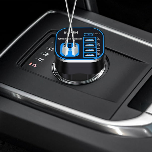 Cargador Portátil Del Coche Cargador Del Convertidor Del Inversor Del Coche Multifuncional Del Coche 12V / 24V a 220V