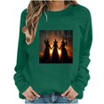 thumbnail image 3 of Jsaierl Halloween Sweatshirts for Women Cute Witch Graphic Pullovers Vintage Classic Crewneck Long Sleeve Sweater Tops Halloween Party Supplies, Sizes S-2XL, 3 of 7
