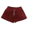 thumbnail image 5 of Uaswgudfs ​Women's Adjustable Waist Lounge Shorts – Soft, Breathable Fabric for Summer Relaxed Fit & Casual Wear Wine L, 5 of 7