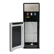 Freestanding Bottom Loading Water Cooler Dispenser, Stainless Steel Water Cooler with 3 Temperature Settings - Hot, Cold, Room Spouts for 5 Gallon Bottles for Office Home Living Room (Silver Grey)