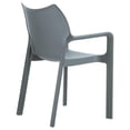 thumbnail image 2 of Compamia Diva Chaise d'Extérieur en Résine pour Salle à Manger de Patio avec Accoudoirs, Gris Foncé, 2 of 14