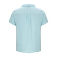 thumbnail image 4 of Dagugfen Tops for Men Plus Size Button Lapel V Neck Loose Solid Color Casual Work Short Sleeve Tee Shirts, 4 of 5