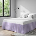 Bed Skirt Purple White Striped Adjustable Elastic Wrap-Around Dust ...