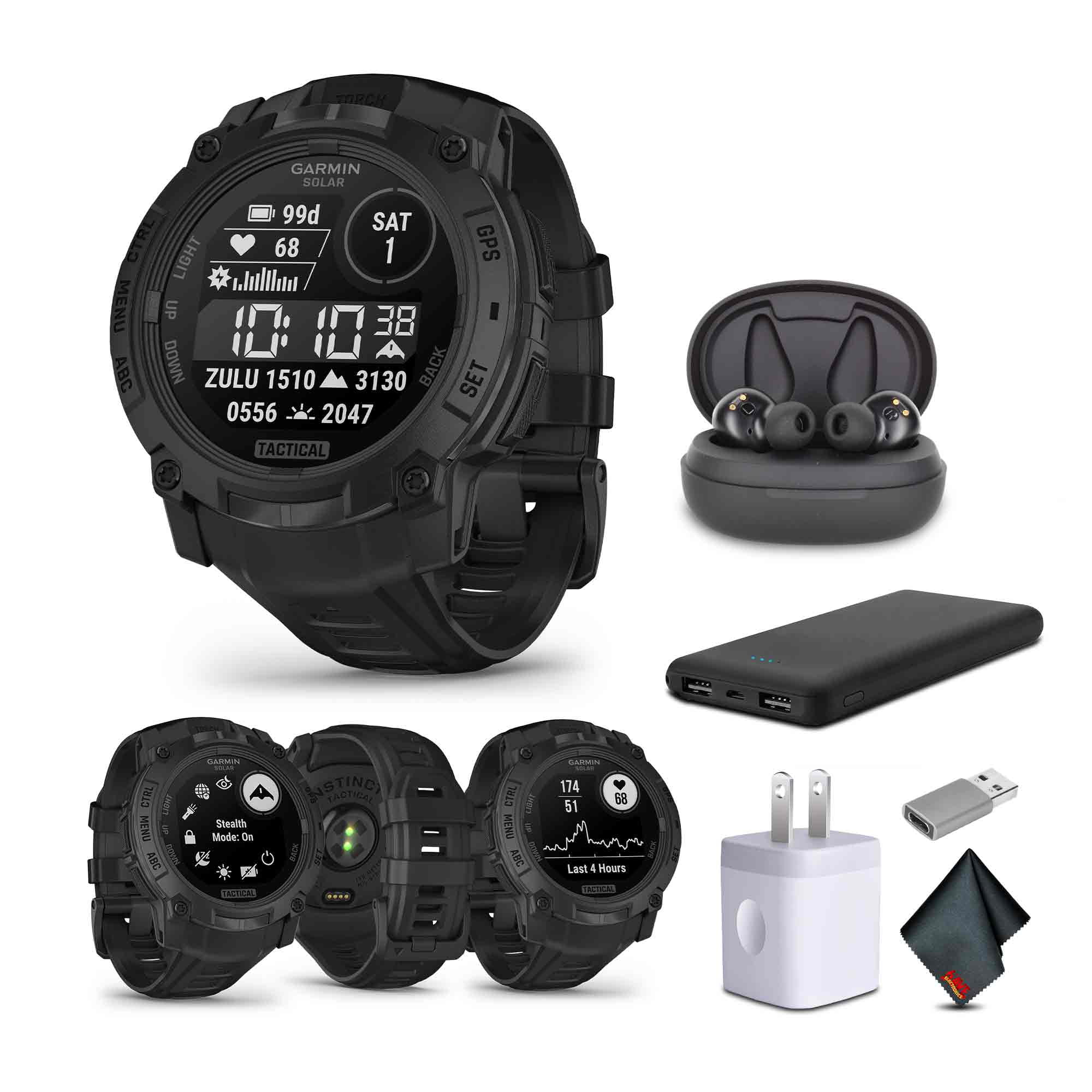GARMIN, Instinct 3 Tactical Edition, 45mm, Solar Charged Display
