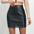 thumbnail image 4 of Sngxgn Women's Ribbed Bodycon Skirt Elastic High Waist Pencil Short Mini Skirt(Black,XL), 4 of 6