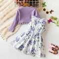 thumbnail image 5 of Hiijoy Little Girls Outfits Floral Bow Sundress with Long Sleeve Ribbed Top, Sizes 6-7Y, 5 of 8