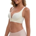 thumbnail image 4 of INSPIRE CHIC Women's Bras Front Close Wireless Push Up Nursing Adjustable Spaghetti Straps Back Hooks Maternity Bra S Light Beige, 4 of 5