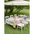 thumbnail image 3 of Outdoor Tablecloth with Umbrella Hole and Zipper, Easter Rectangle Table Cloth 54x80 Inch Waterproof Tablecloth, Spring Bunny Eggs Tree Butterfly Grey Wooden Picnic Table Cover for Patio Camping, 3 of 7