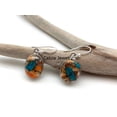 thumbnail image 2 of Pure 925 Sterling Silver Dangle Drop Earrings For Women, Oval Oyster Copper Turquoise Natural Healing Gemstone Unique Handcrafted Jewelry, 2 of 4