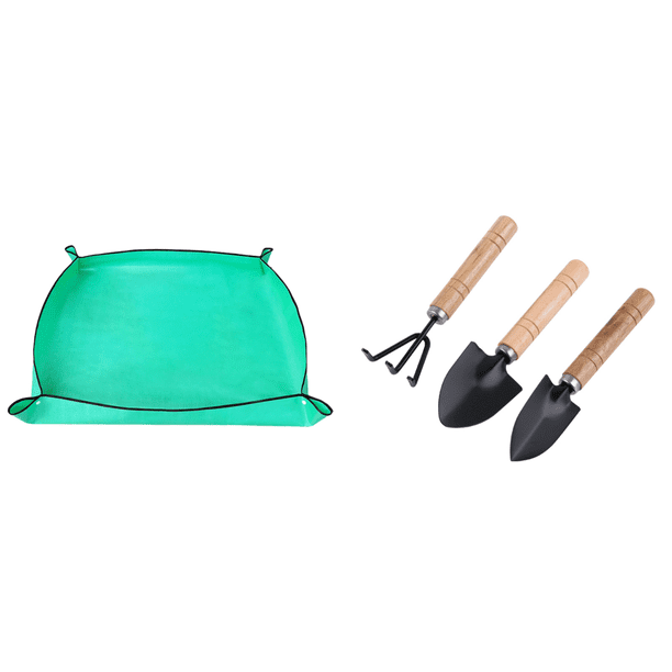 Tapete Jardinería Portátil para Trasplante Plantas Regalos (66x66 Cm) Verde