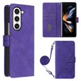 thumbnail image 7 of Decase Wallet Magnetic phone Case for Samsung Galaxy Z Fold5 2023, Premium PU Leather Removable Adjustable Crossbody Shoulder Strap Stand Magnetic Card Slots Kickstand Shockproof Phone Cover,Purple, 7 of 7