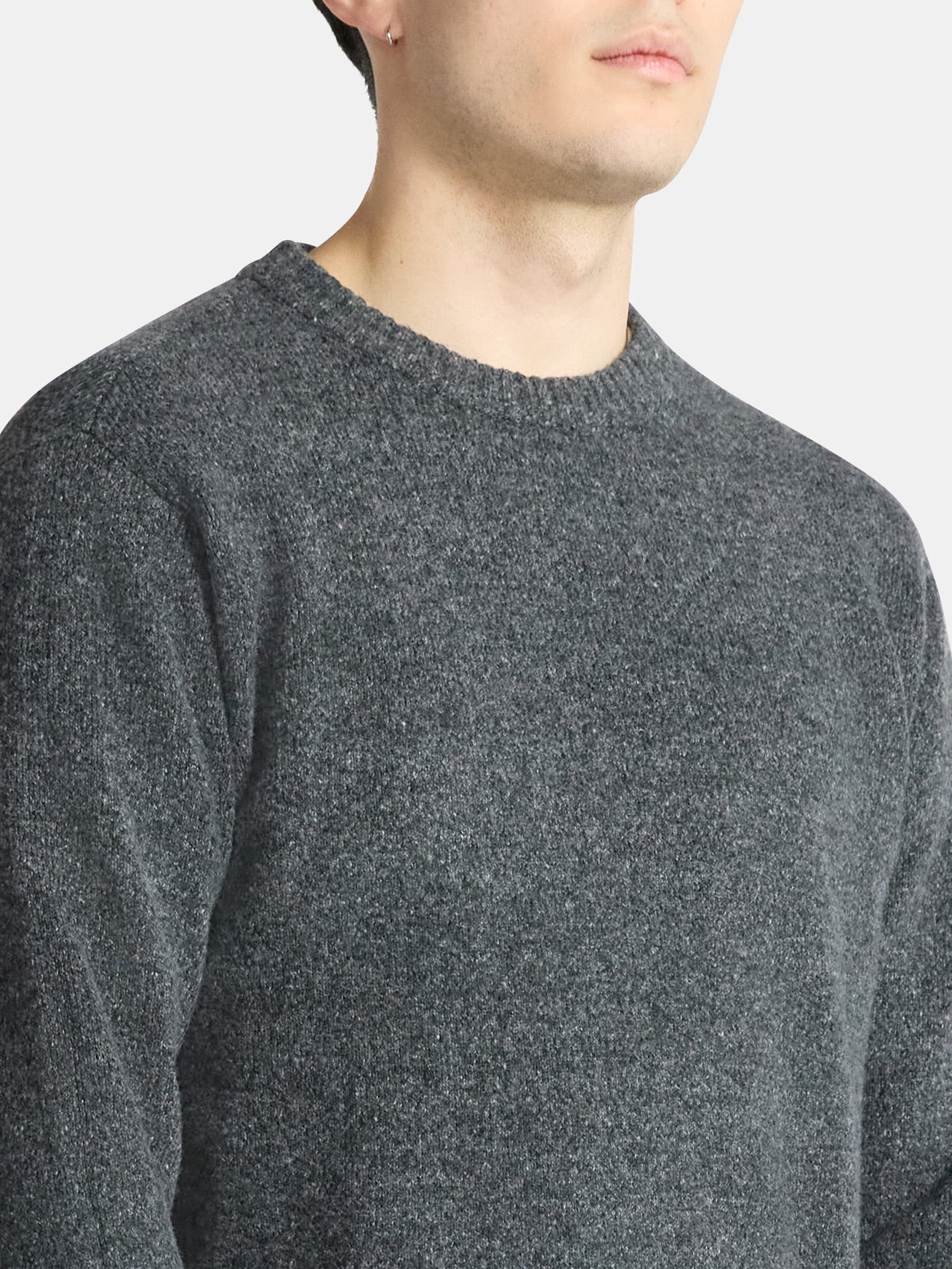 No Boundaries Crewneck Sweater with Long Sleeves, Men's