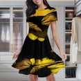 thumbnail image 2 of Beautiful Sunflower Butterfly Women's Classic Swing Skater Dress Casual Work Party Cocktail Dresses, 2 of 6