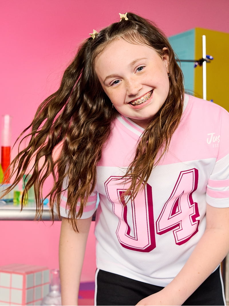 Justice Girls Colorblock Jersey Tee, Sizes XS - XLP - Walmart.com