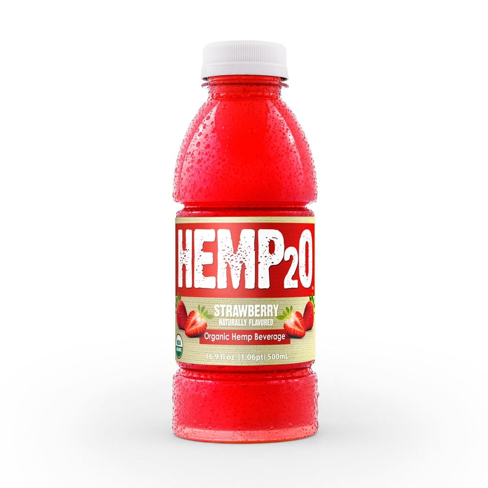Hemp2o All Natural Organic Hemp Beverage, Strawberry, 16.9 Fl Oz