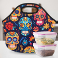 thumbnail image 6 of Herdesigns Gothic Skull Floral Neoprene Lunch Bag, Sugar Skull Flower Insulated Lunch Box for Women Men Washable Lunch Tote Soft Lunch Container With Zipper for Work Picnic Travel, 6 of 7