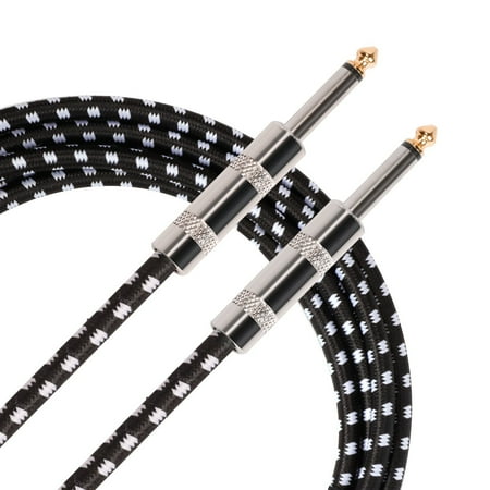 - Donner Guitar Cable 10 Feet, Premium Electric Instrument Bass Cable AMP Cord 1/4 Straight to Straight Black White
