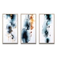 thumbnail image 2 of Designart "Heartbeat Rhapsody Turquoise and Gold Ink Cloud III" Abstract Painting Framed Wall Art Set Of 3 - Turquoise Modern Frame Canvas Set For Living Room Decor, 2 of 6